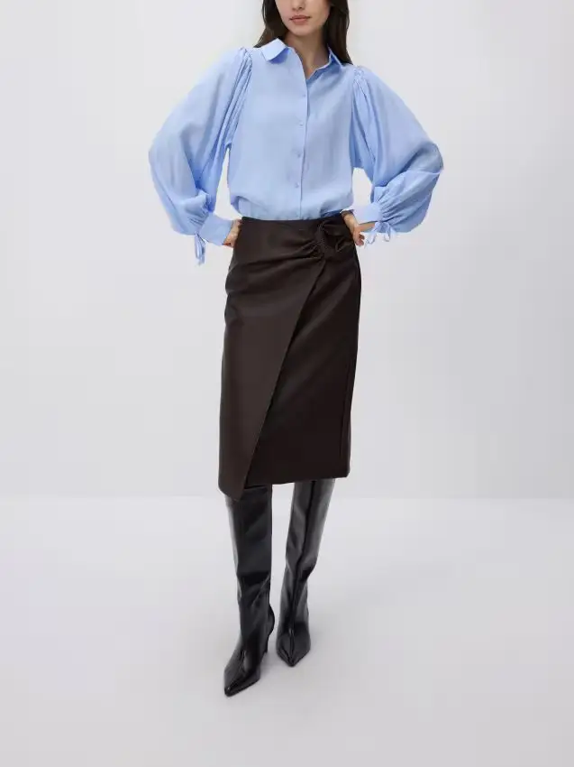 Camicia con modale - azzurro