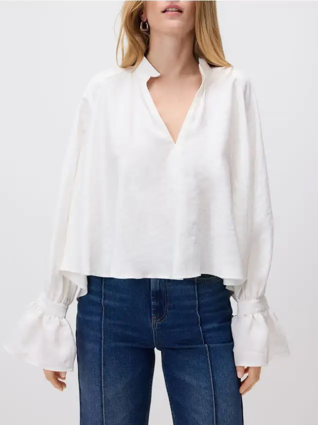 Camicia con modale - panna