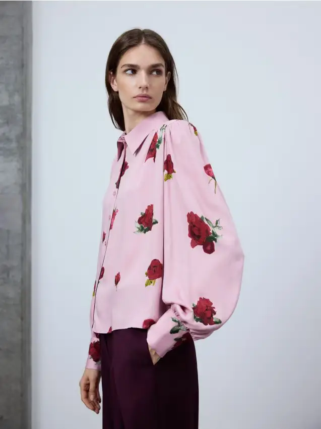 Camicia con motivo floreale - multicolore