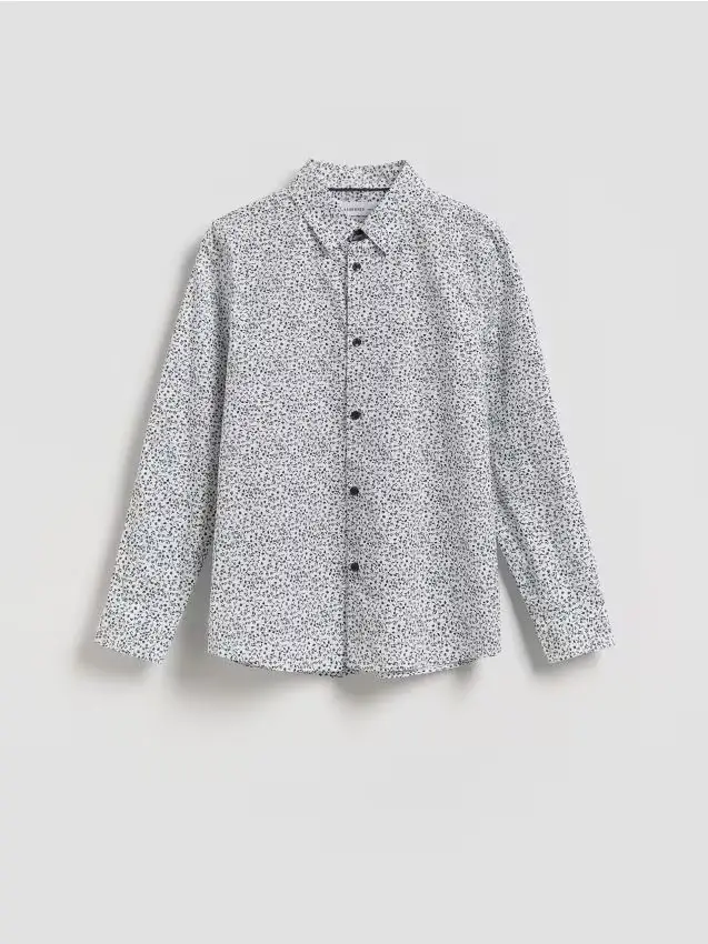 Camicia con piccolo motivo - bianco