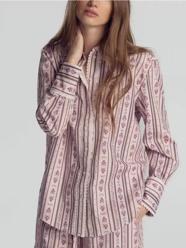 Camicia con pizzo - multicolore