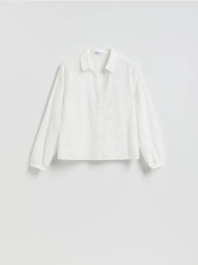 Camicia con ricamo - bianco