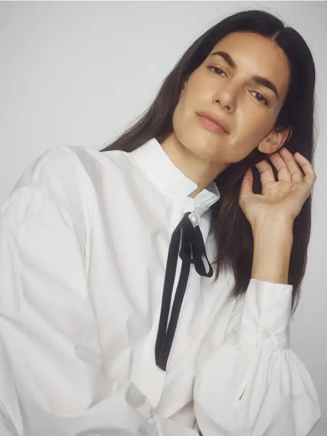 Camicia con spilla - bianco