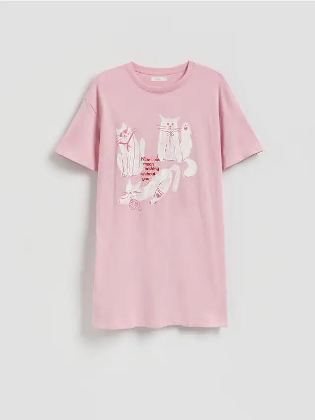 Camicia da notte stampata - rosa