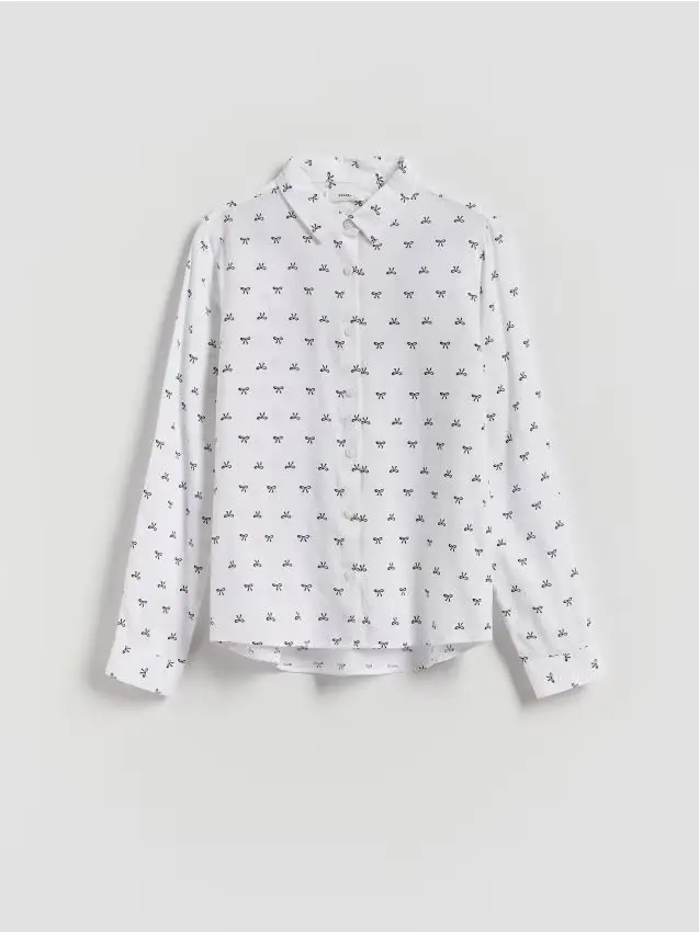 Camicia fantasia in viscosa - bianco