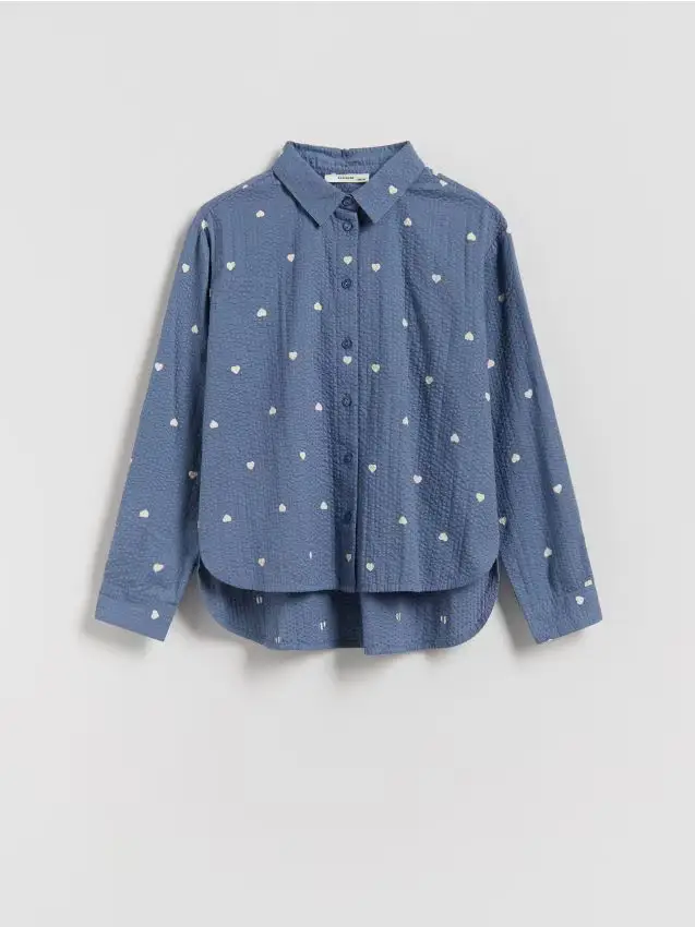 Camicia in cotone fantasia - azzurro