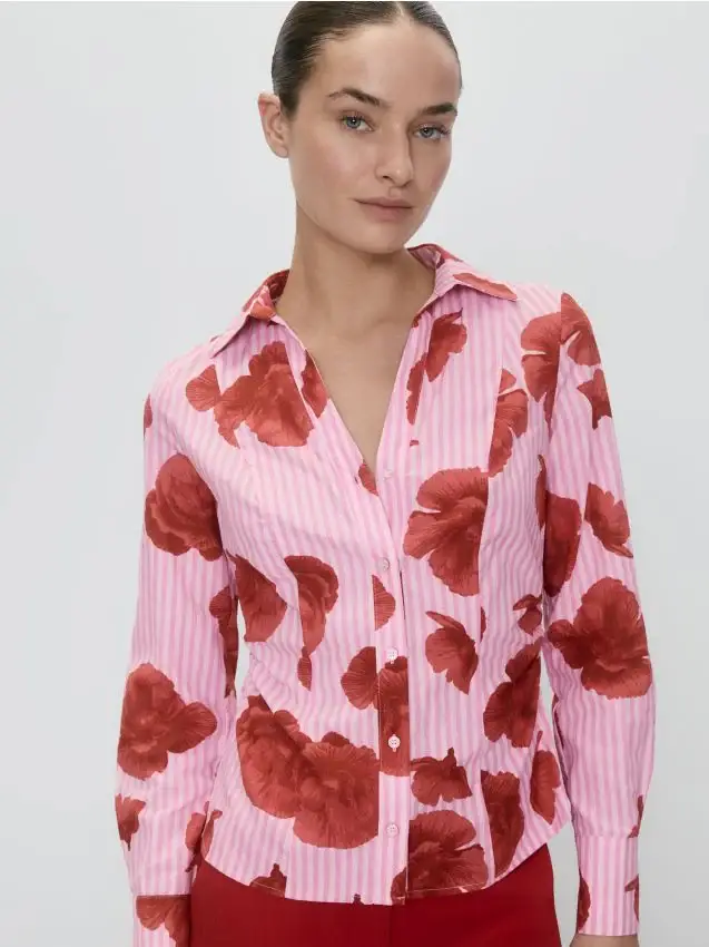 Camicia in cotone fantasia - multicolore