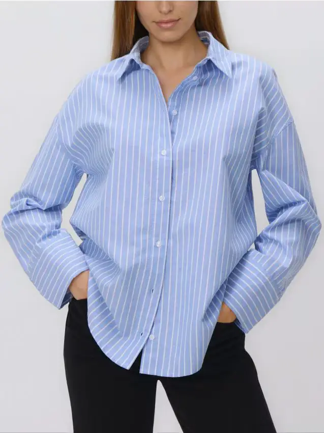 Camicia in cotone oxford - azzurro