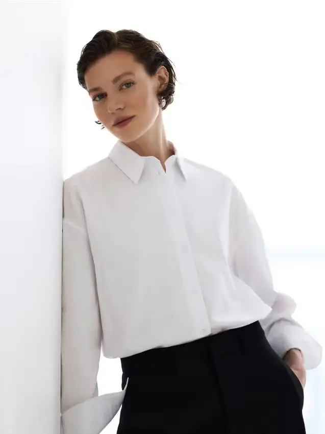 Camicia in cotone oxford - bianco