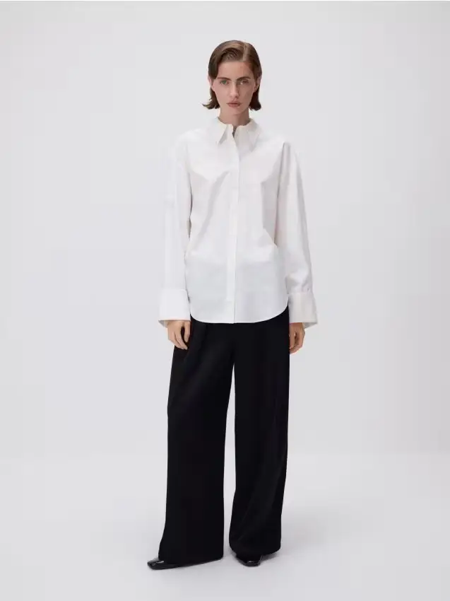 Camicia in cotone - panna