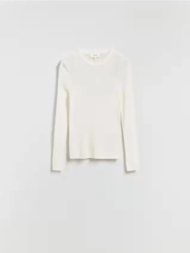 Camicia in lana merino - panna