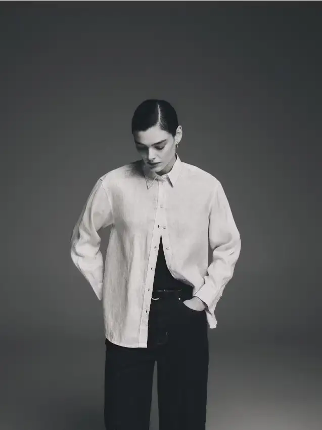 Camicia in lino - azzurro