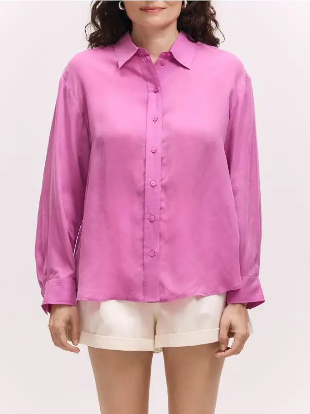 Camicia in misto cupro - orchidea