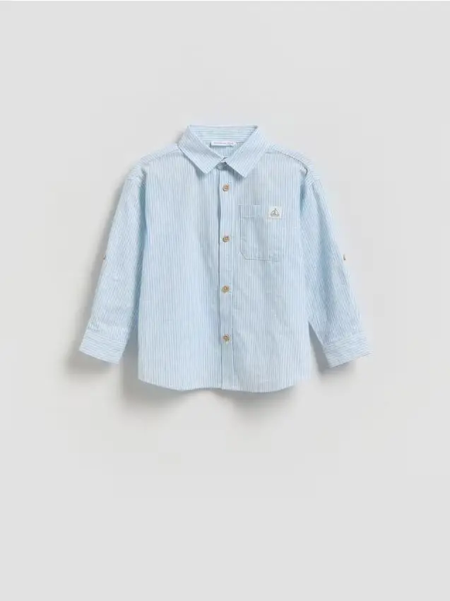 Camicia in misto lino - azzurro