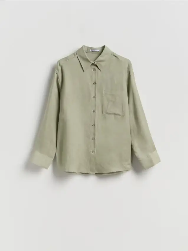 Camicia in misto lino - verde pallido