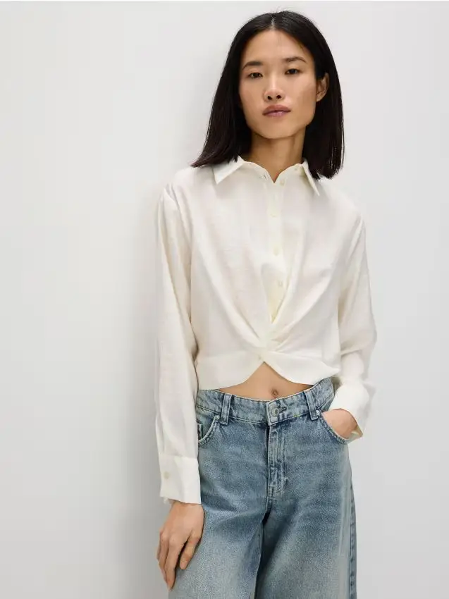 Camicia in misto modal - bianco