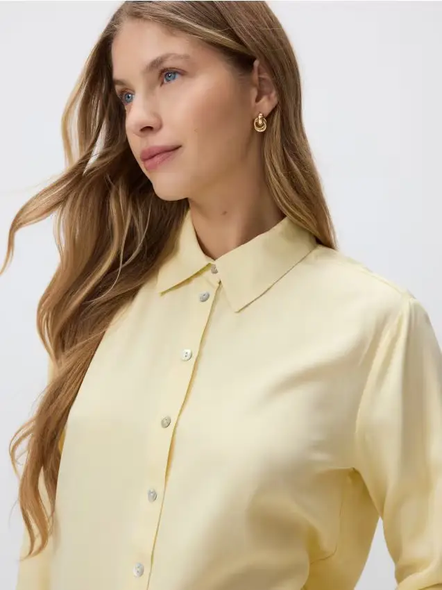 Camicia in misto viscosa - giallo