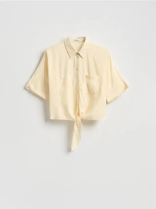 Camicia in viscosa allacciata - giallo