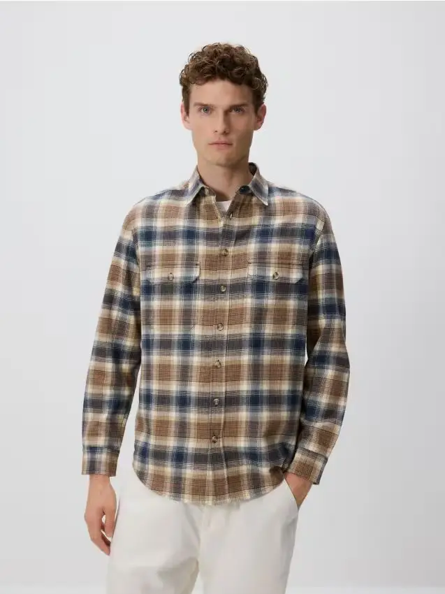 Camicia regular fit a quadri - multicolore