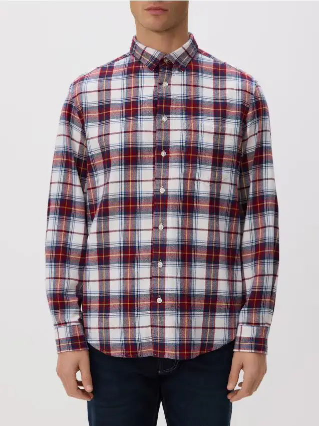 Camicia regular fit a quadri - rosso