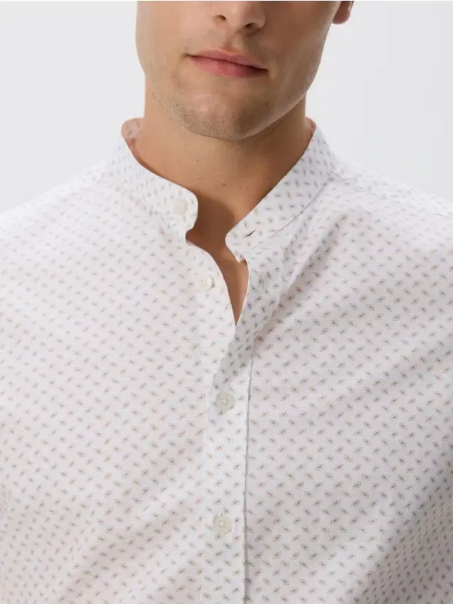 Camicia regular fit in cotone egiziano - beige