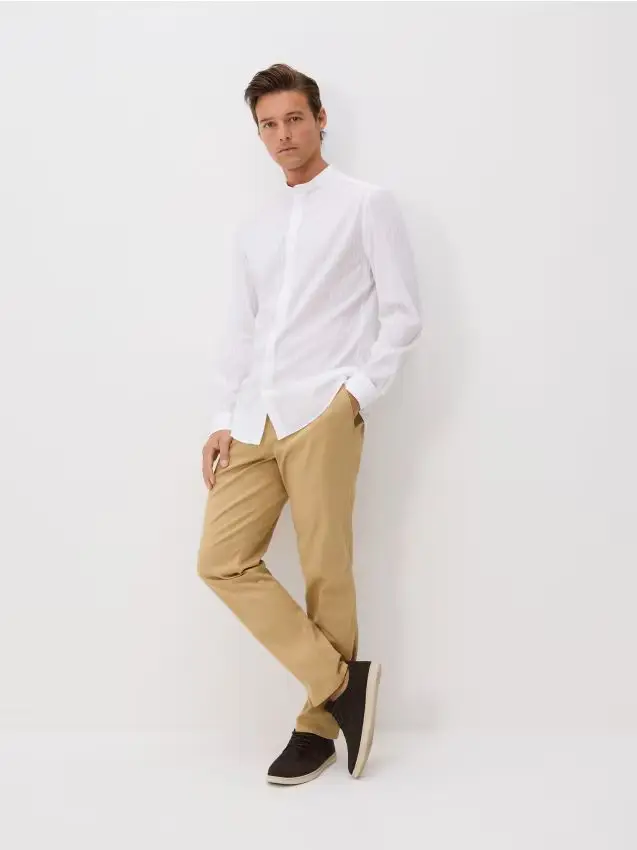 Camicia regular fit in cotone egiziano - bianco