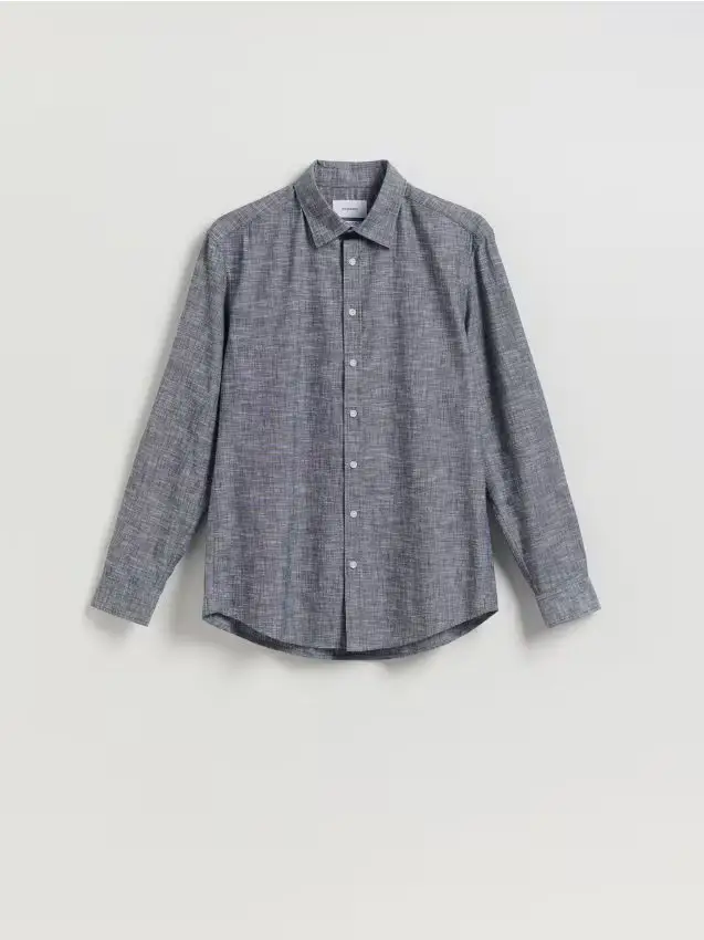 Camicia semplice regular fit - grigio scuro
