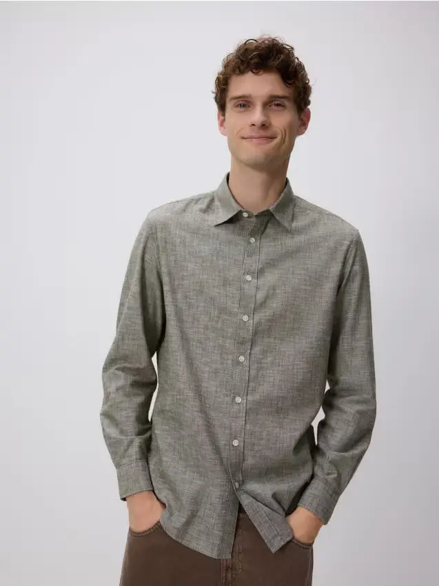 Camicia semplice regular fit - verde chiaro