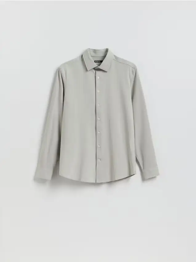 Camicia semplice slim fit - beige