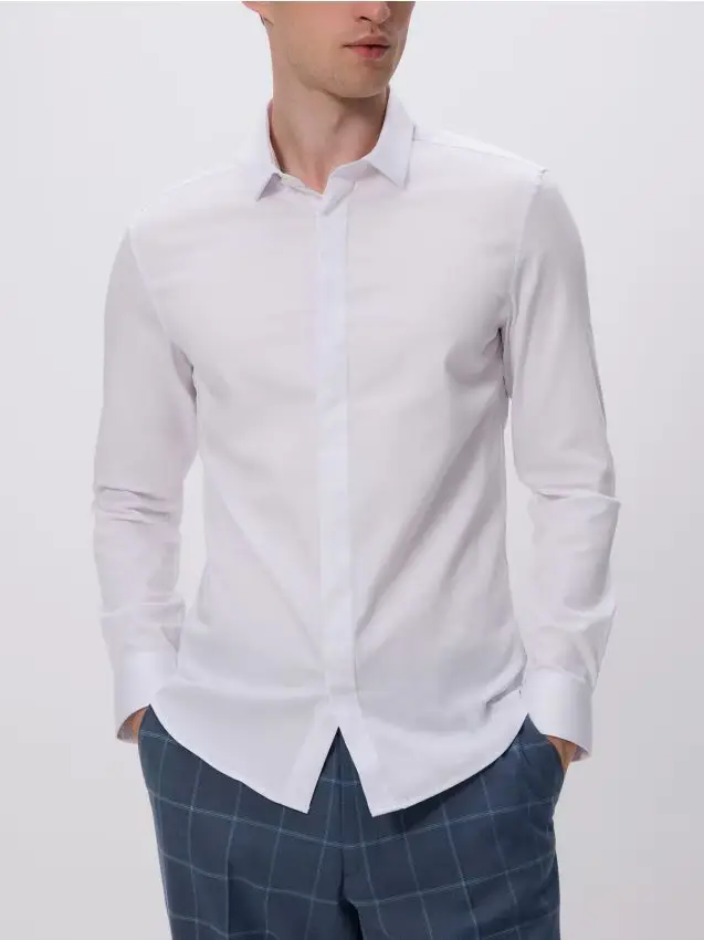 Camicia semplice super slim fit - bianco