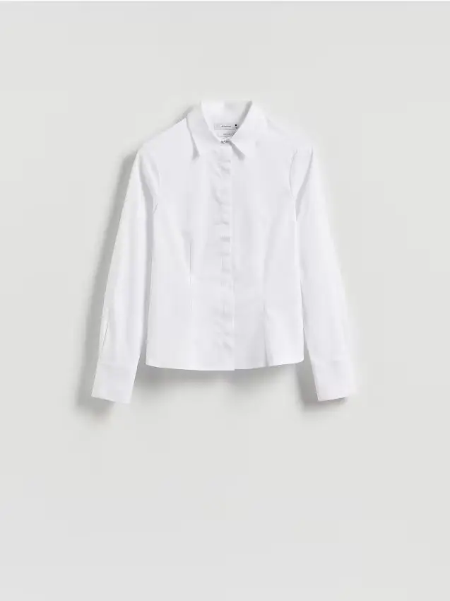 Camicia slim fit a righe - bianco