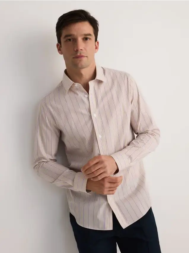 Camicia slim fit a righe - multicolore