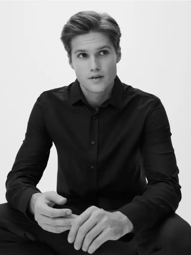 Camicia slim fit in cotone egiziano - nero