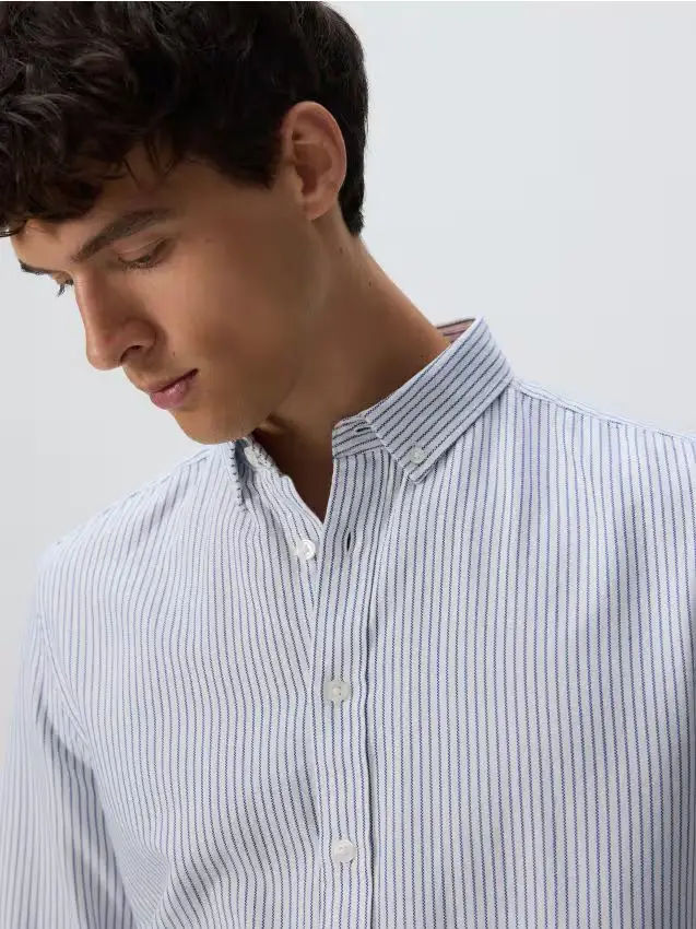 Camicia slim fit in misto cotone - multicolore