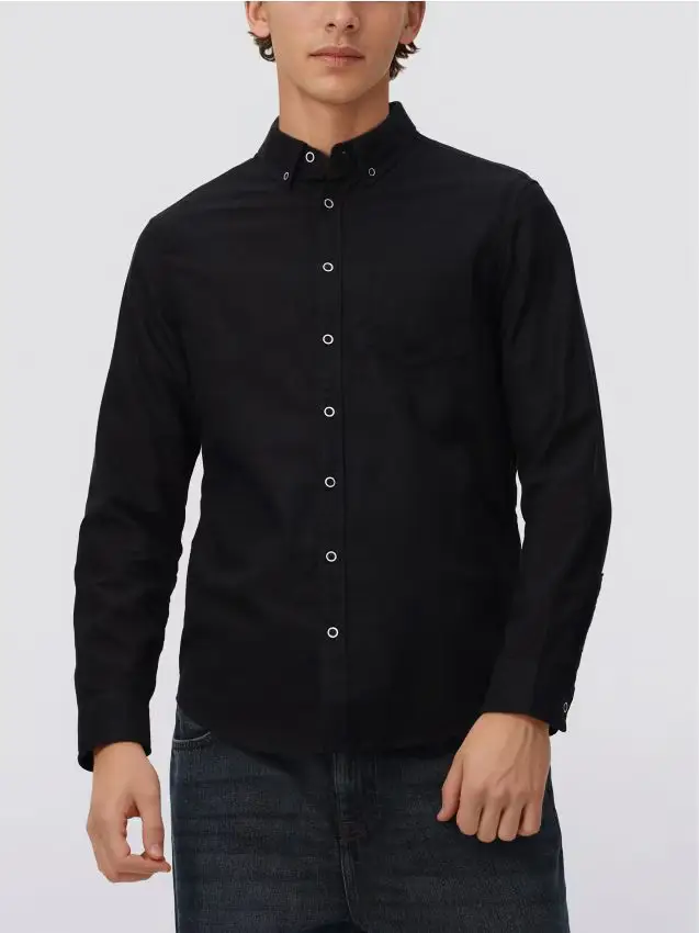 Reserved Camicia slim fit in misto cotone - nero