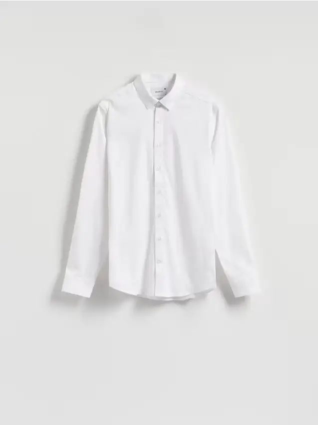 Camicia super slim fit in misto cotone - bianco