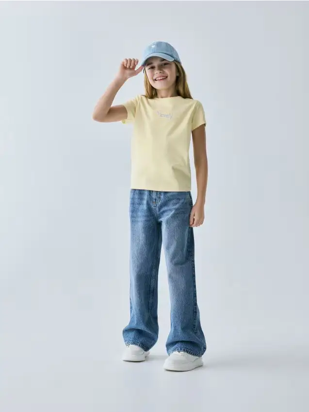 Camiseta con bordado - giallo