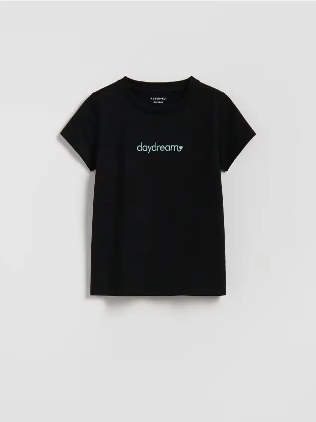 Camiseta con bordado - nero