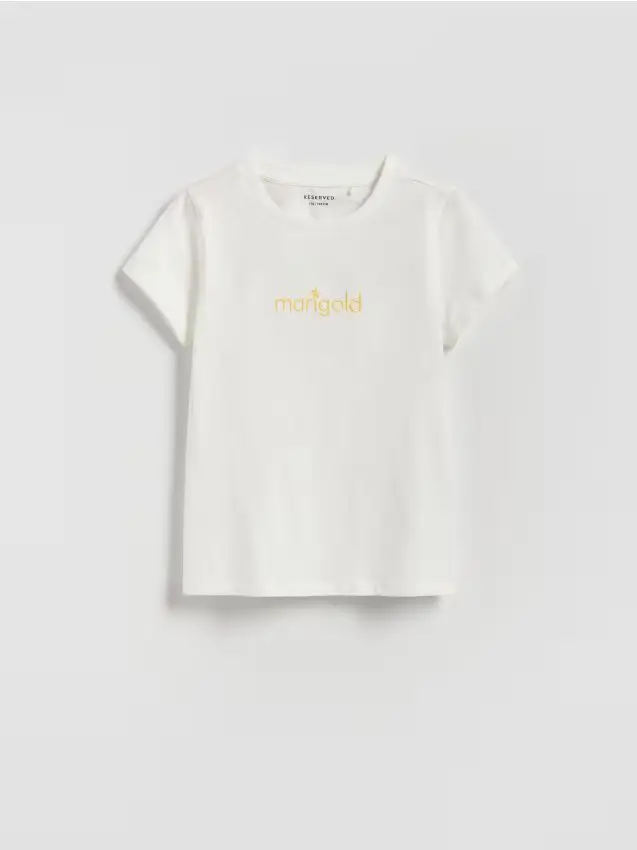 Camiseta con bordado - panna