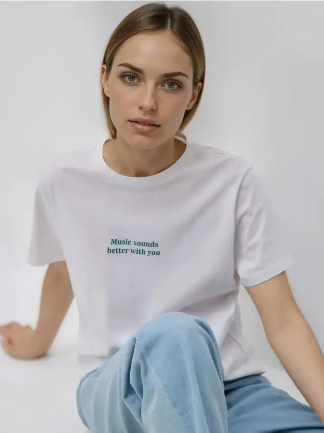 Camiseta estampada - bianco