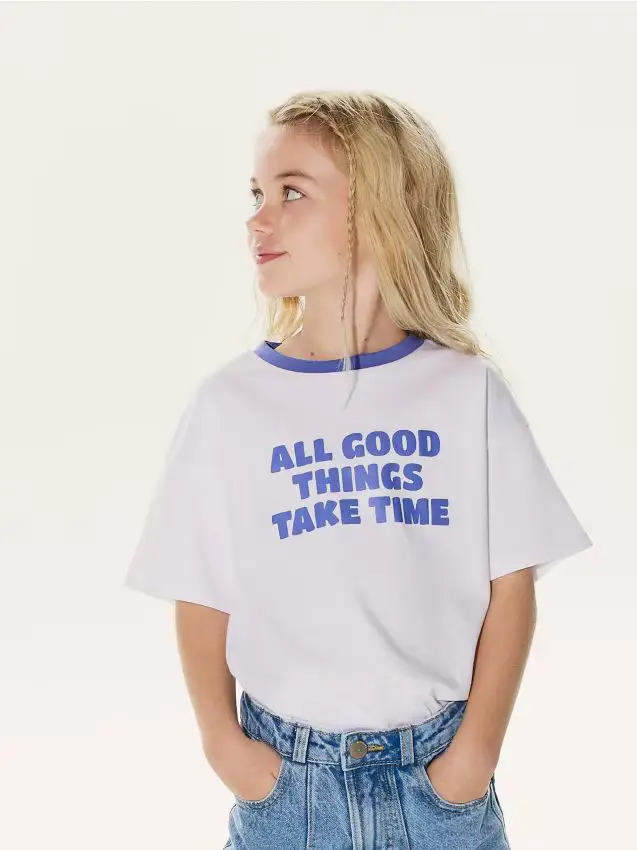 Camiseta estampada - panna