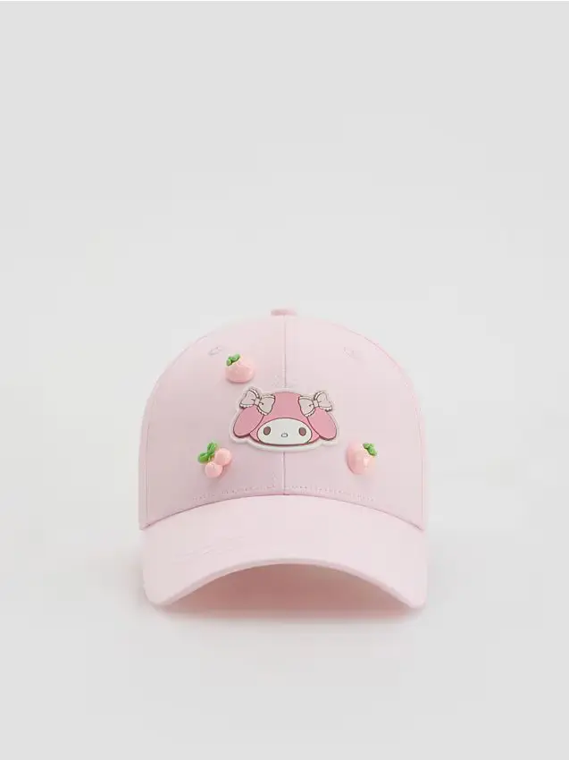Cappellino con applicazione Hello Kitty e amici - rosa pastello