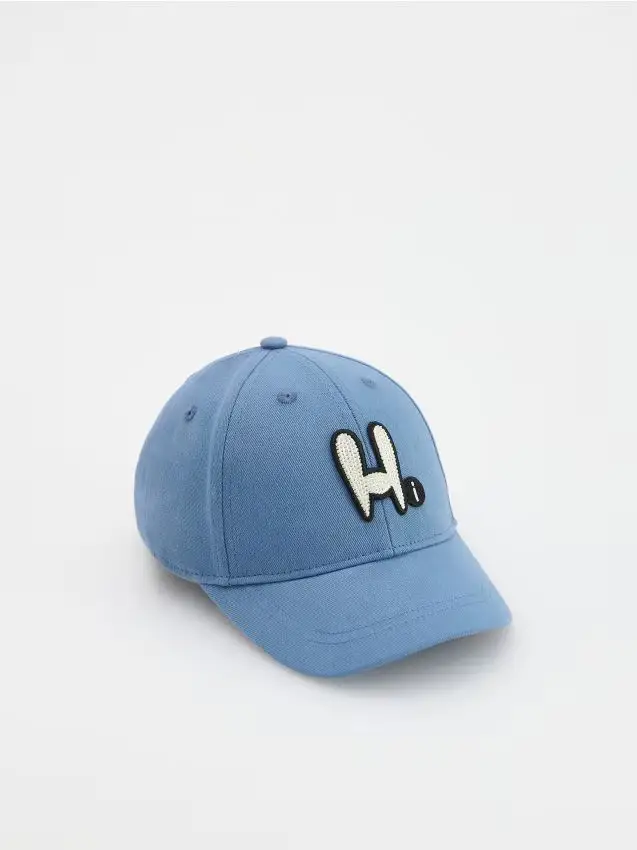 Cappellino in cotone con visiera - blu