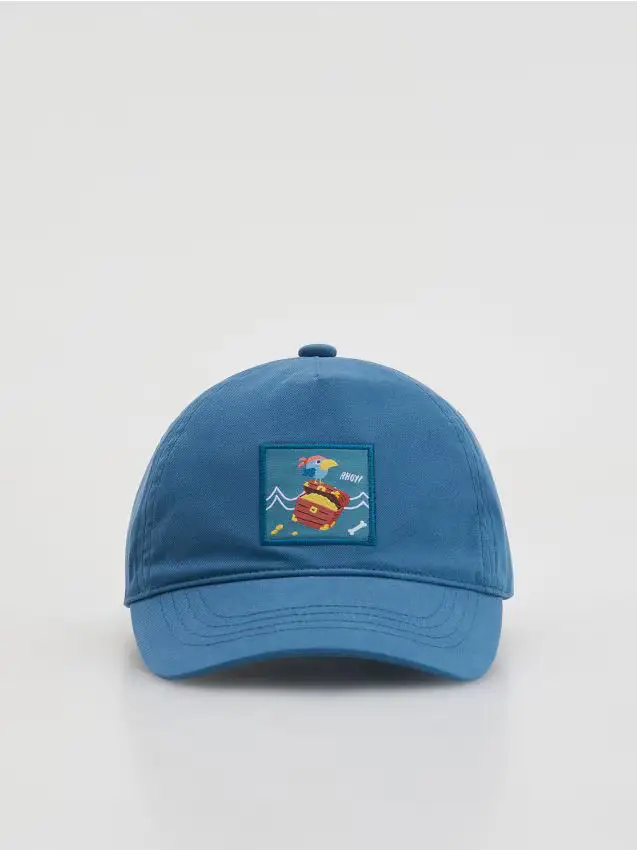 Cappellino in cotone con visiera - blu