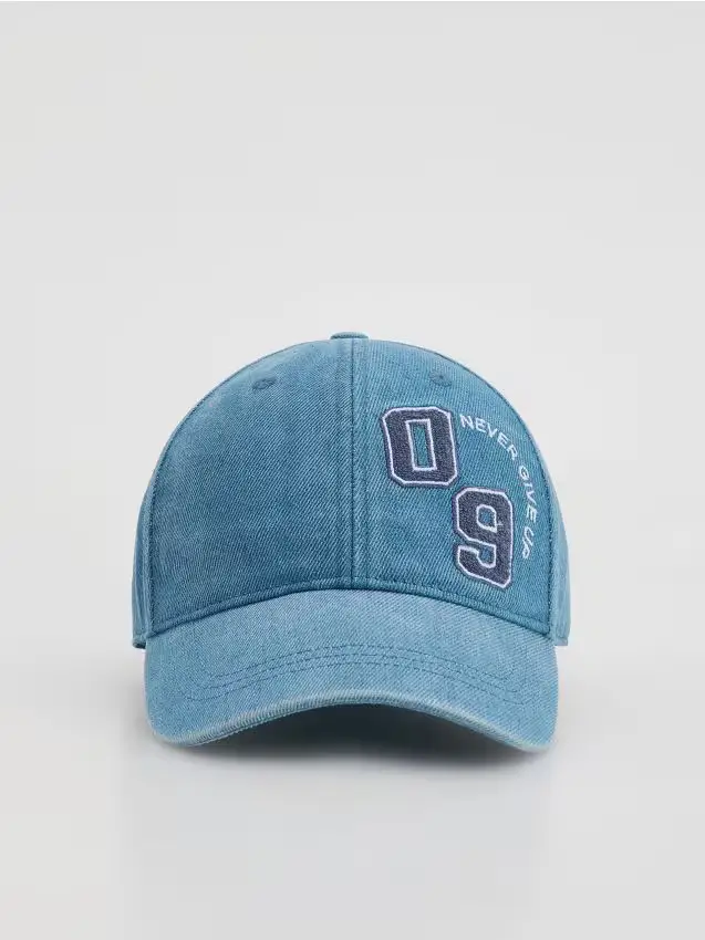 Cappellino in cotone con visiera - blu