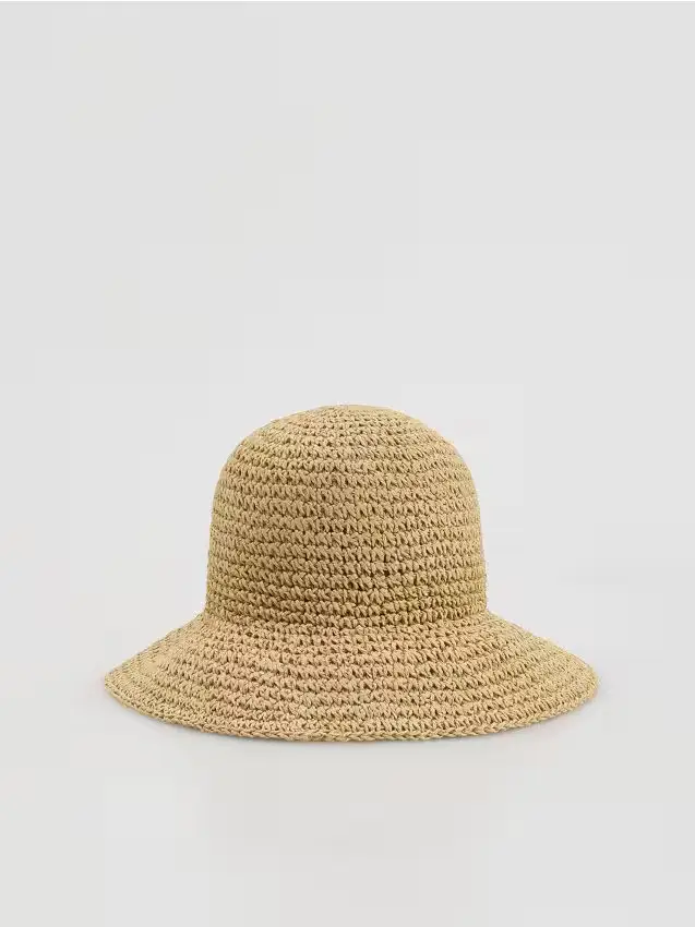 Cappello a secchiello di paglia - grano