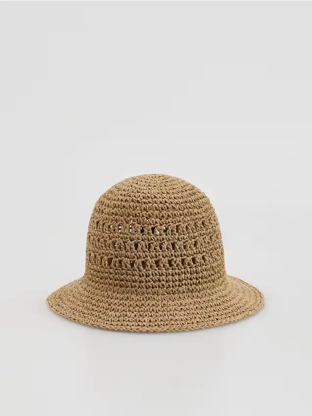 Cappello a secchiello di paglia - grano