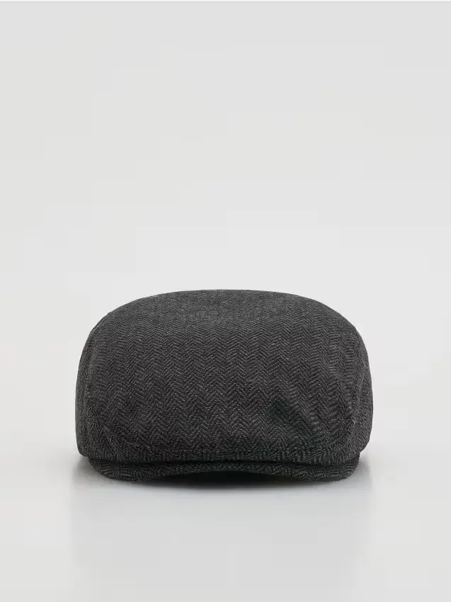 Cappello con motivo a spina di pesce - grigio scuro