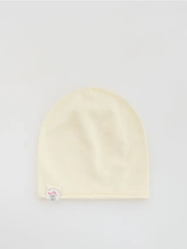 Cappello con patch - panna
