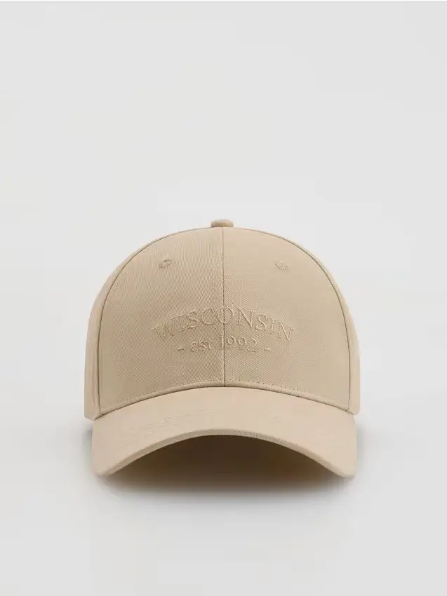 Cappello con visiera - beige